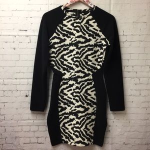 H&M Black White Long Sleeve Dress